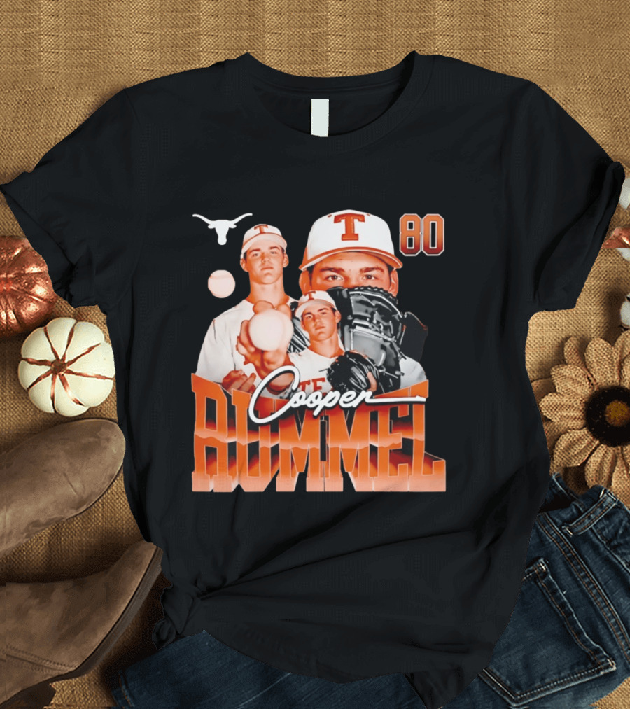 Texas Longhorns Cooper Rummel Baseball Collage 80 T-Shirt