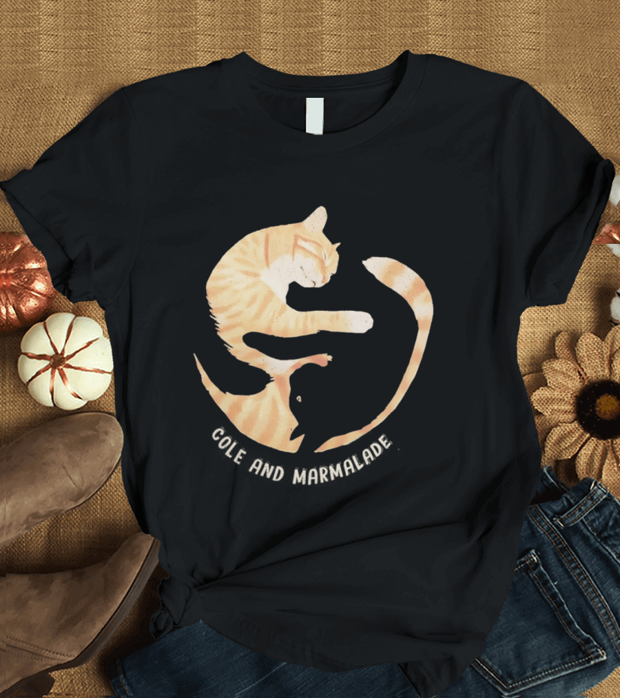 Cole And Marmalade Cats Yin Yang Pet Lovers Circle Harmony T-Shirt