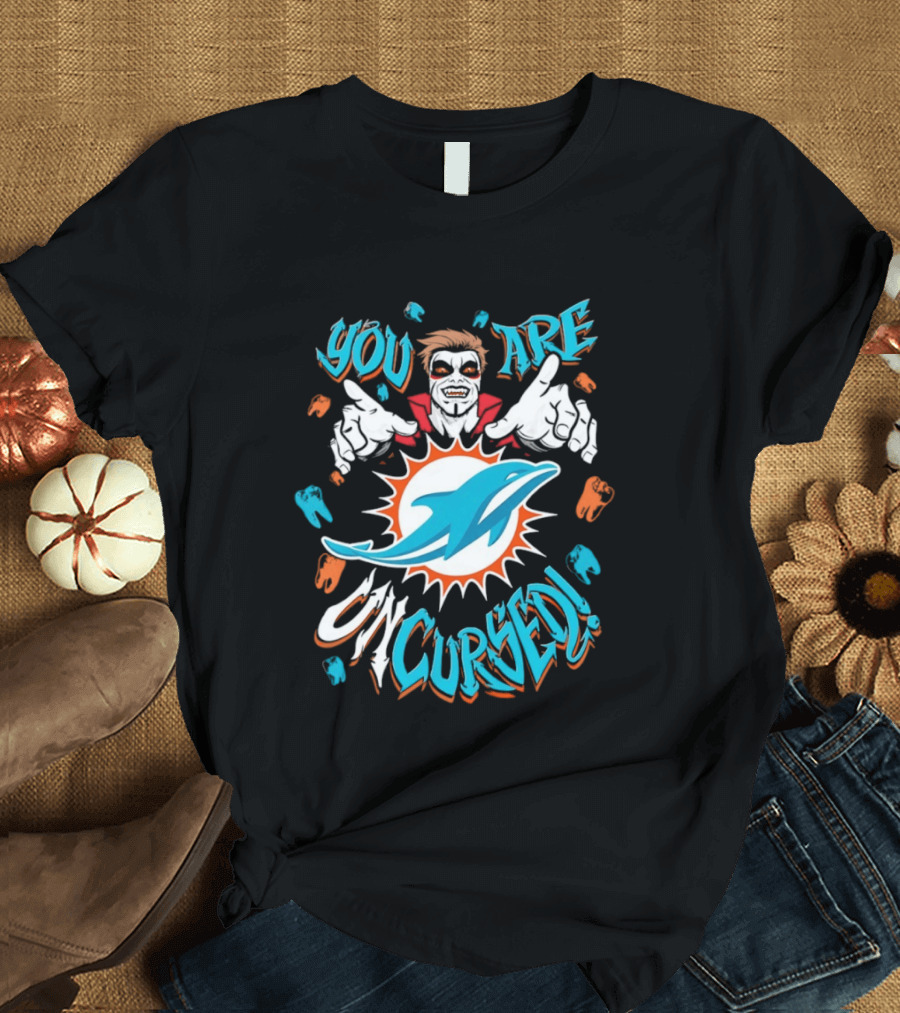 WWE Danhausen Miami Dolphins Collaboration You Are Uncursed T-Shirt