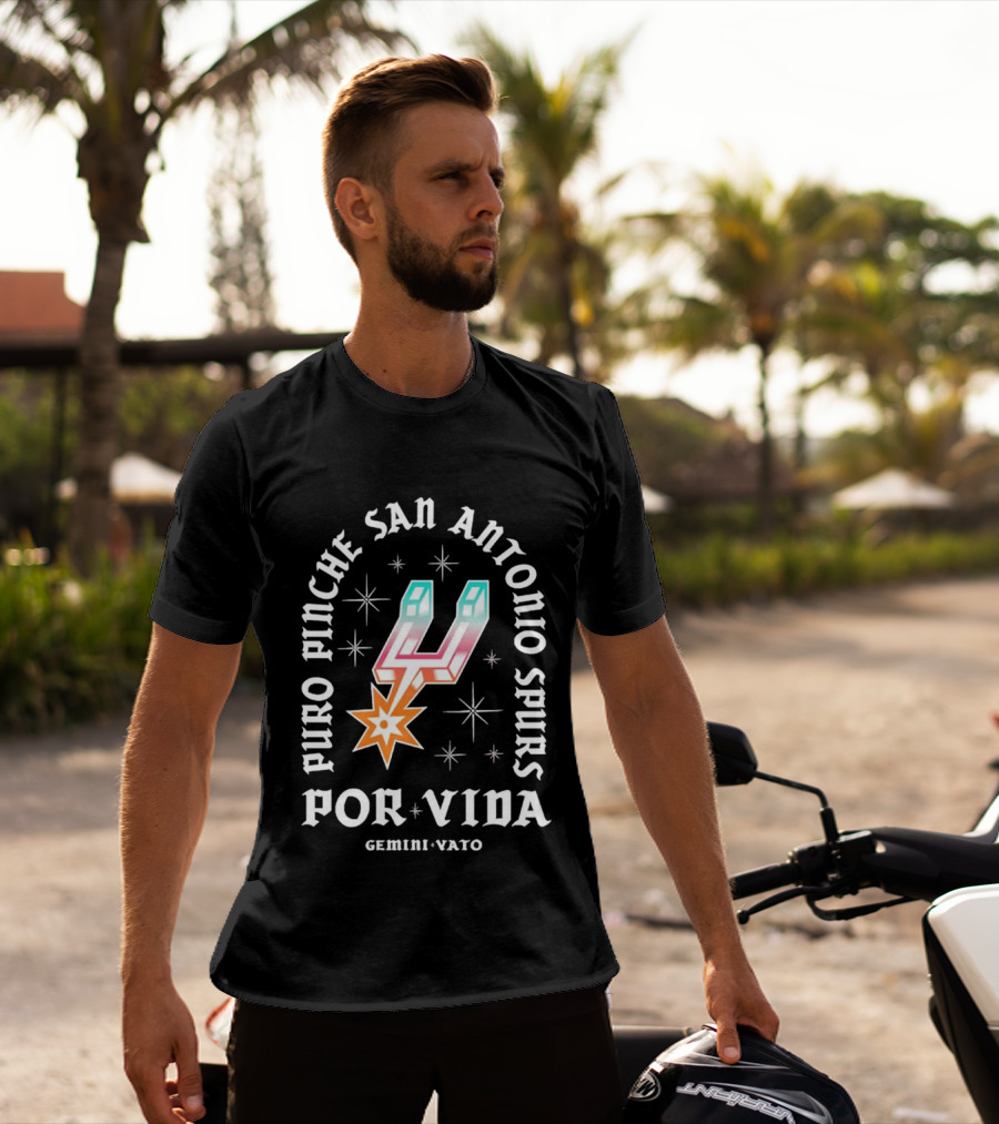 Puro Pinche San Antonio Spurs Por Vida Gemini Vato T-Shirt