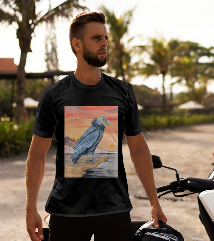 California Condor On Cliff Matt Starr Sunset Scene T-Shirt