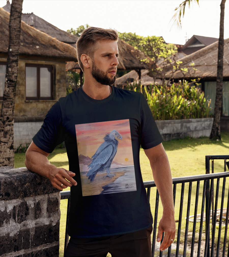 California Condor On Cliff Matt Starr Sunset Scene T-Shirt