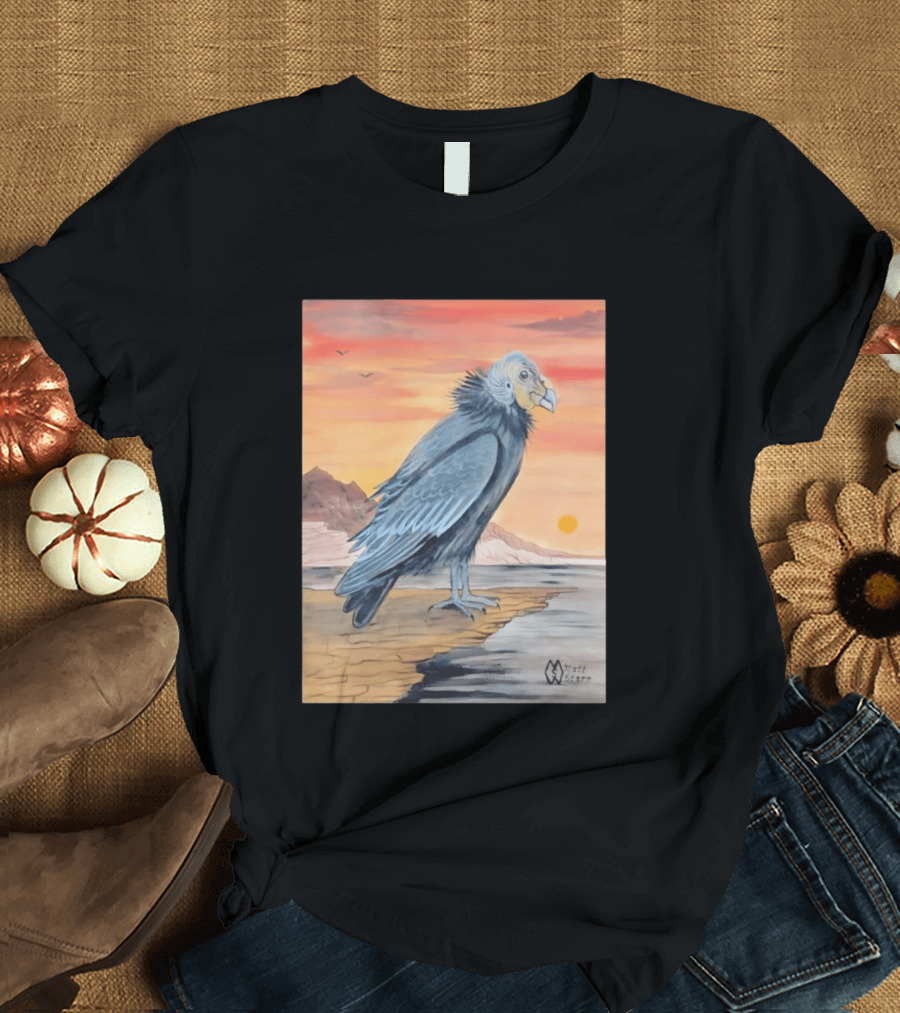 California Condor On Cliff Matt Starr Sunset Scene T-Shirt