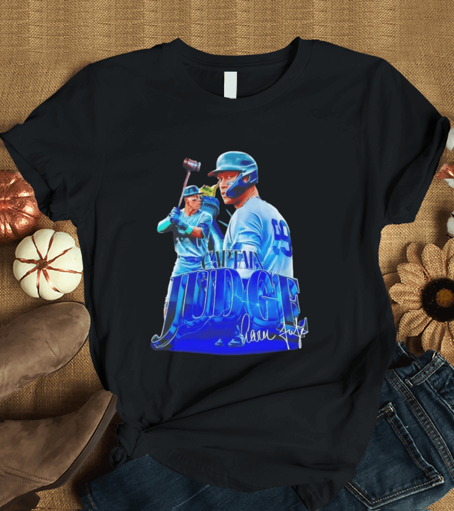 Captain Judge Aaron Judge 99 Yankees Baseball Signature T-Shirt