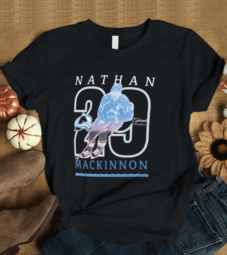Nathan MacKinnon 29 Colorado Avalanche NHL Player Sports Fan Gear T-Shirt