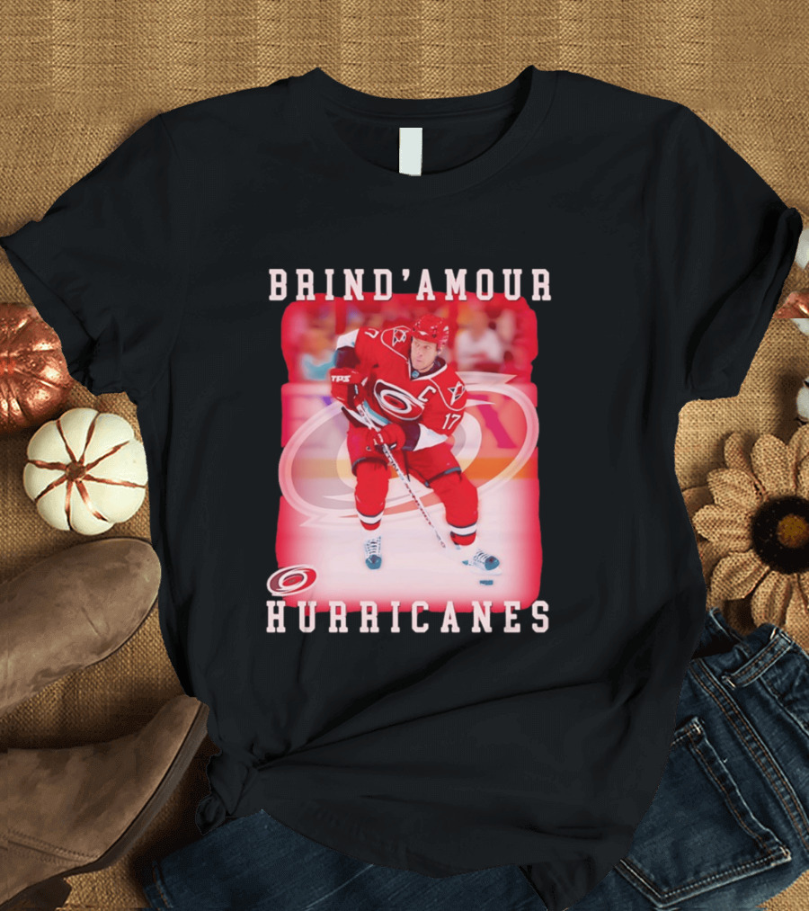Brind'Amour Hurricanes Number 17 Captain Hockey Player T-Shirt