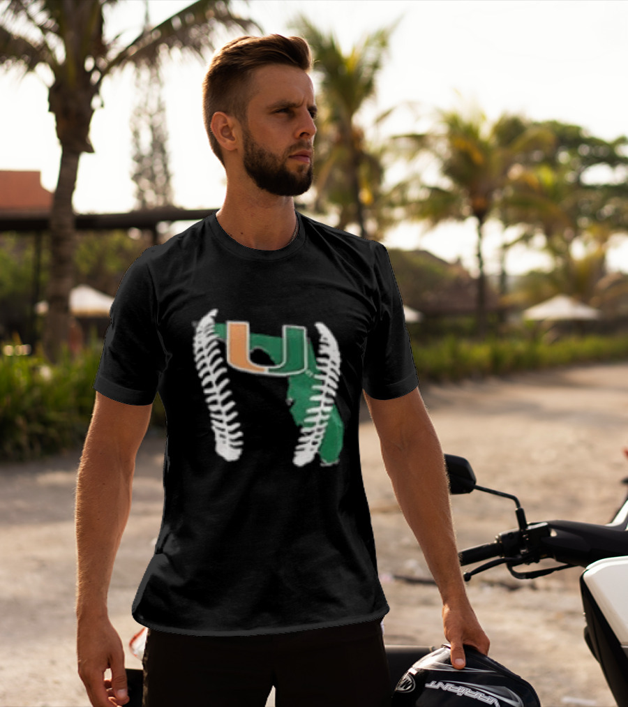 Miami Hurricanes U 2026 Baseball Orange Green T-Shirt