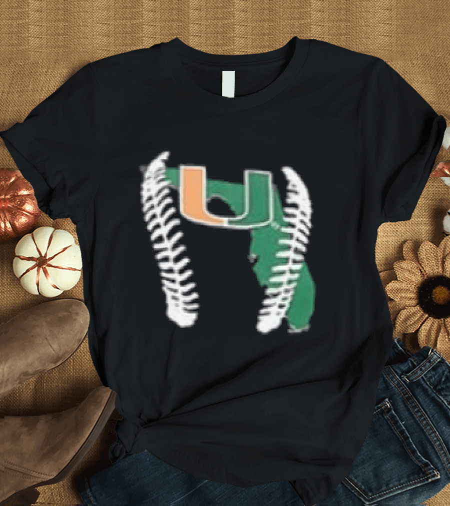 Miami Hurricanes U 2026 Baseball Orange Green T-Shirt