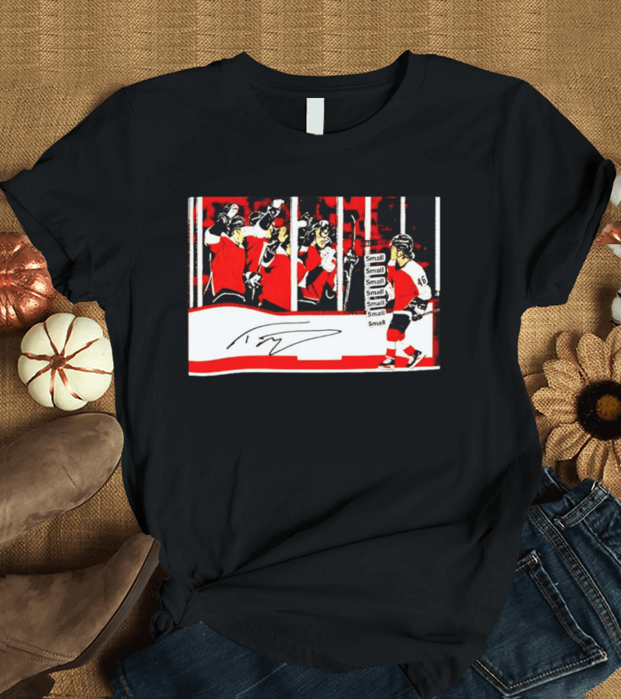 Philadelphia Flyers Hockey Team Celebration Frozen Victory Small T-Shirt