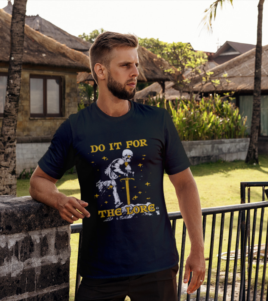 Skeleton Knight Do It For The Lore Sword And Stars T-Shirt