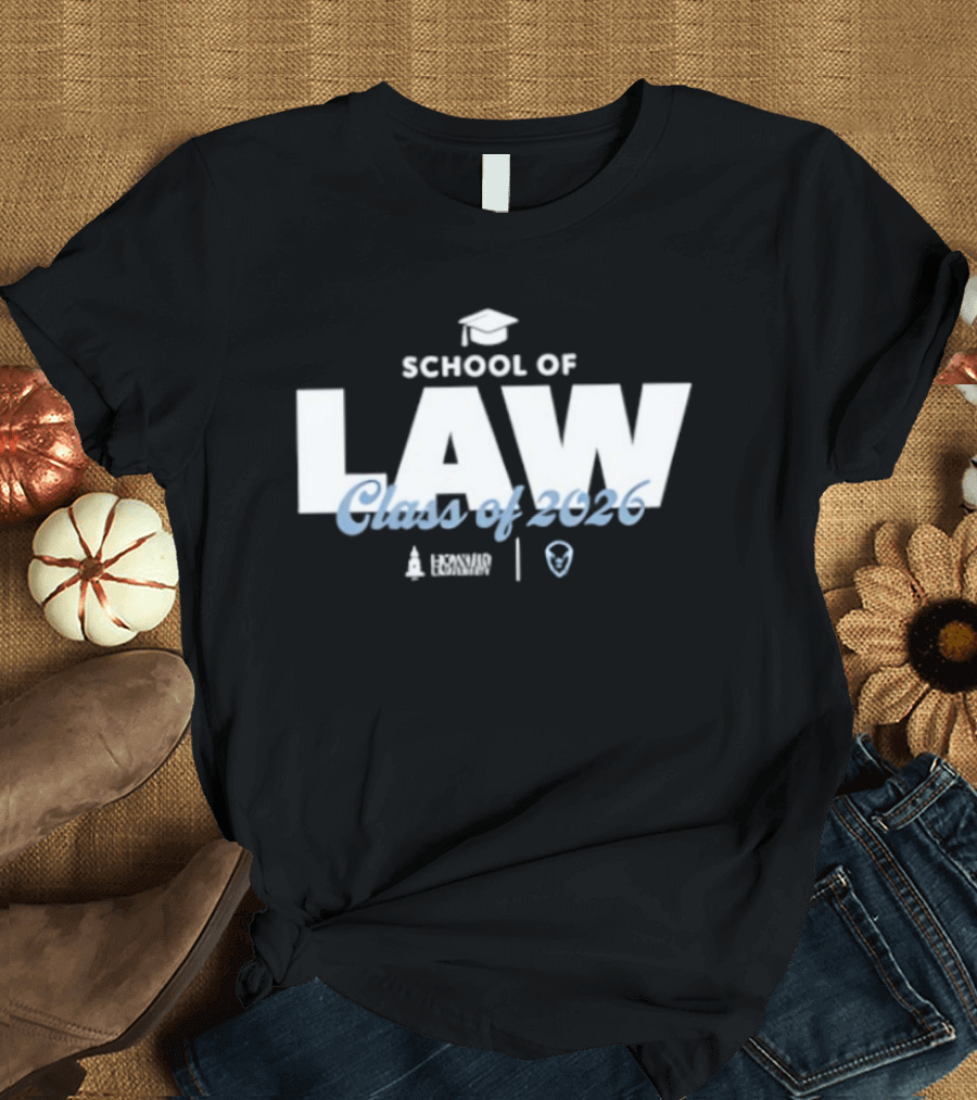 Howard University Law Class Of 2026 Graduation Theme With Scales And Books T-Shirt