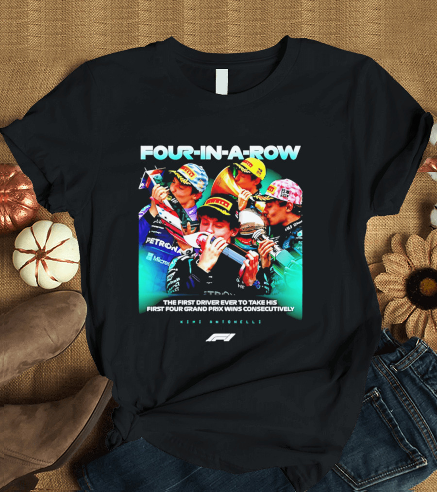 Kimi Antonelli Four In A Row First Driver Wins Consecutively Formula 1 T-Shirt