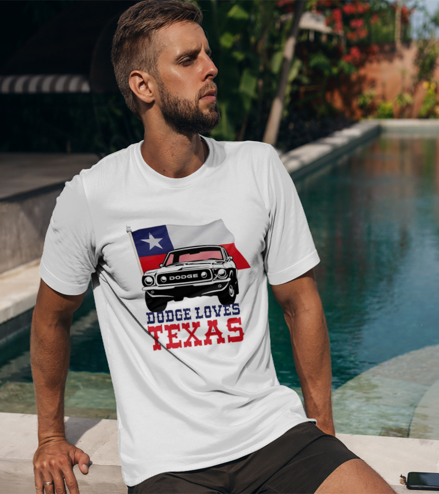Dodge Loves Texas State Flag Mustang T-Shirt