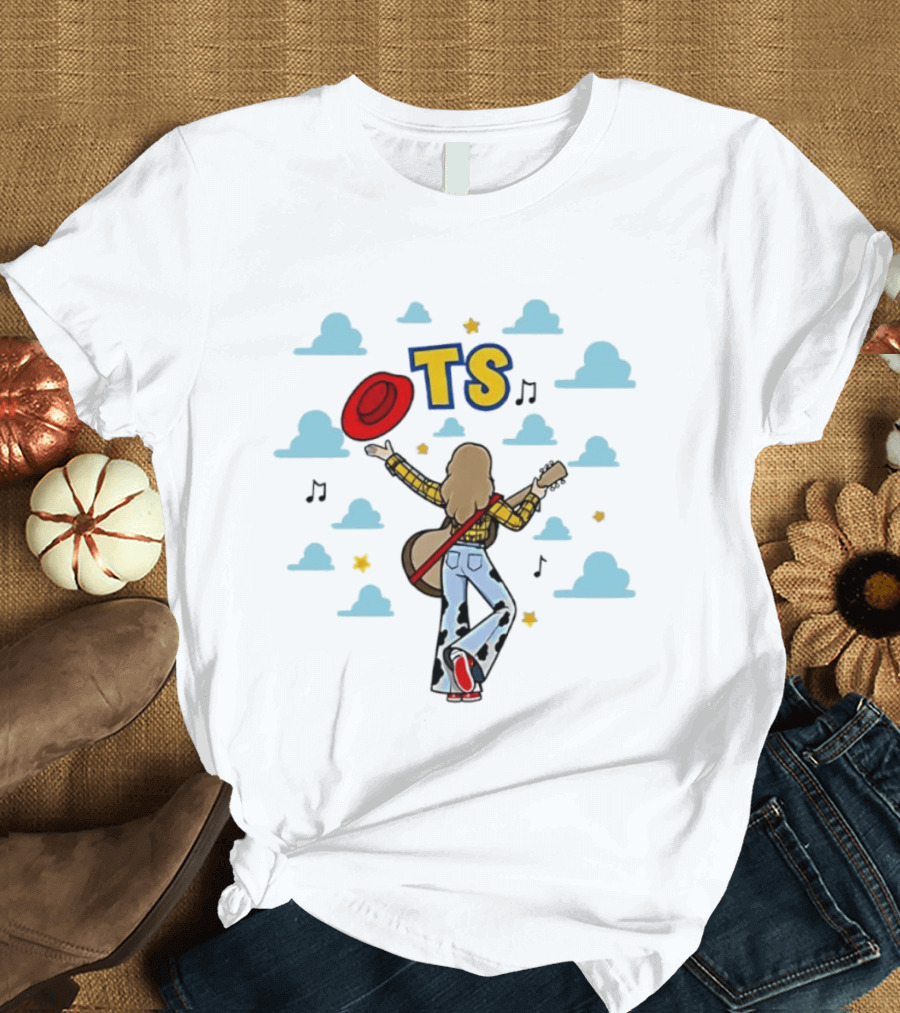 TS Toy Story 5 New Song Clouds Guitar And Red Hat T-Shirt