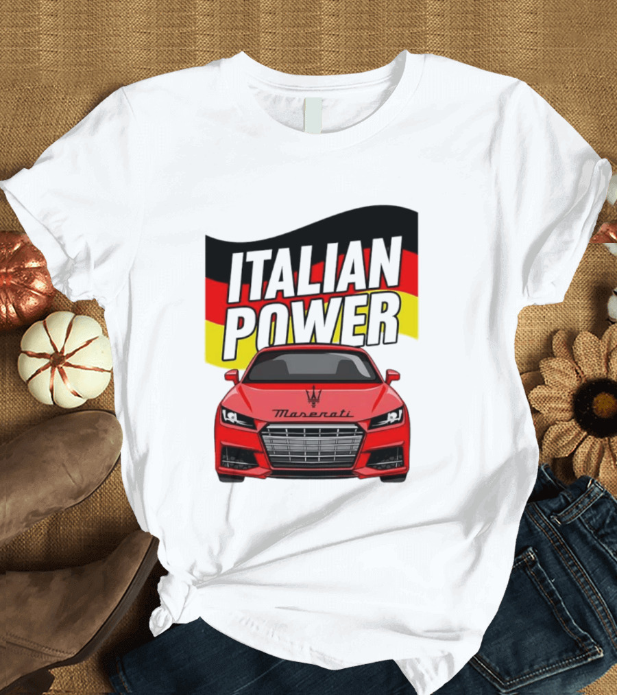 Maserati Italian Power German Flag Car T-Shirt