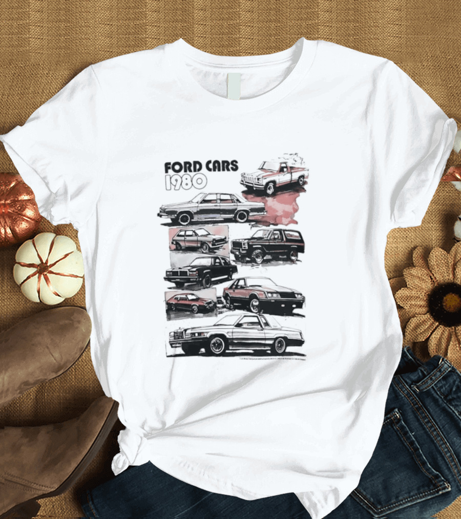 Ford Cars 1980 F Series Bronco Mustang Thunderbird Classic Collection T-Shirt