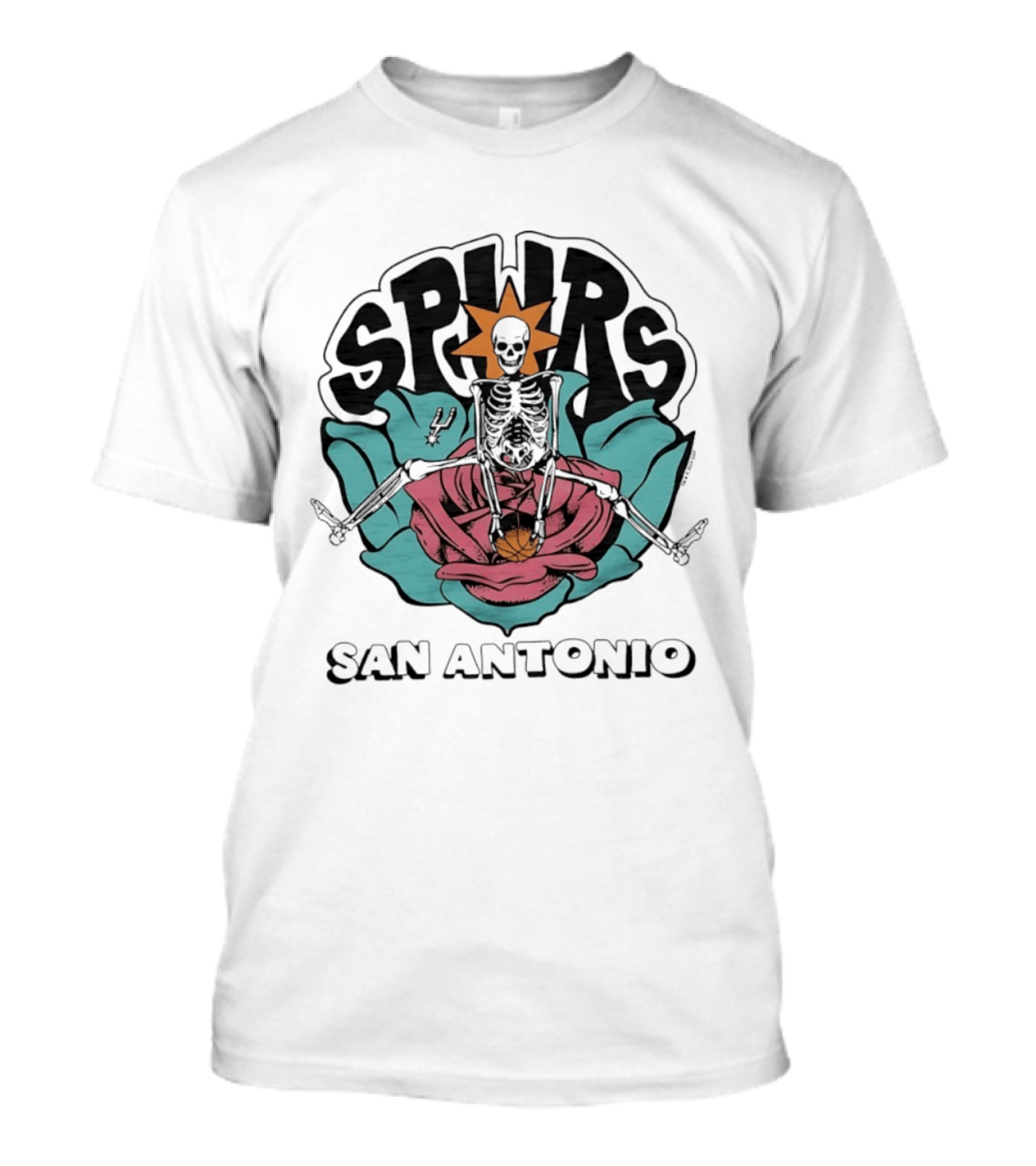 San Antonio Spurs Skeleton Basketball T-Shirt