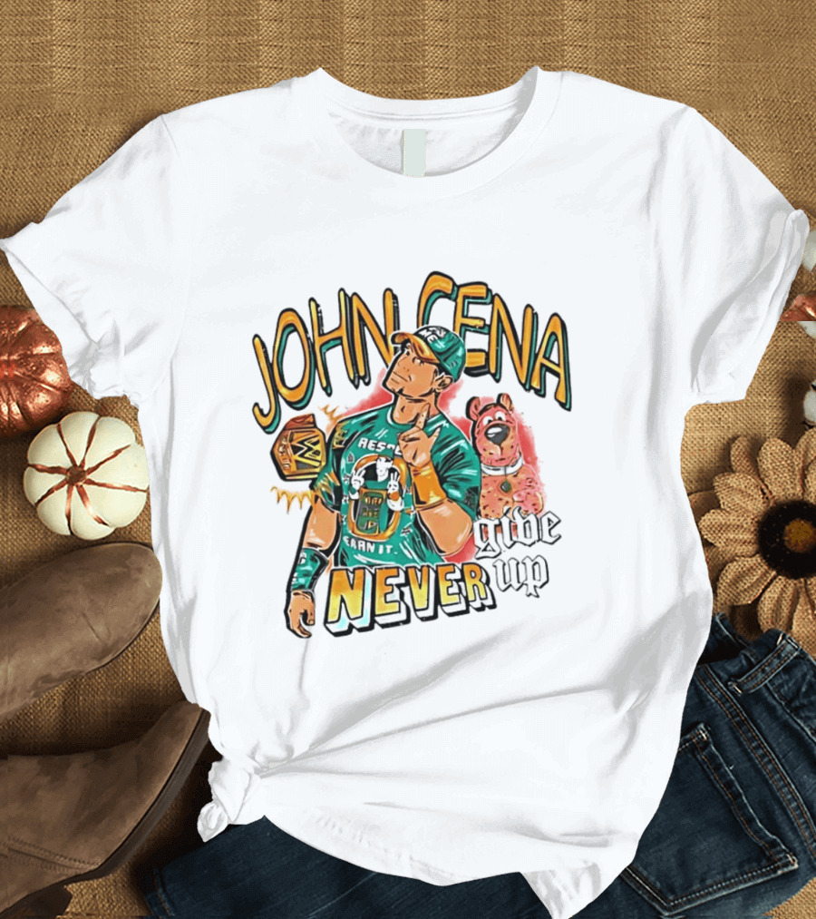John Cena Never Give Up Scooby Doo WWE Championship T-Shirt