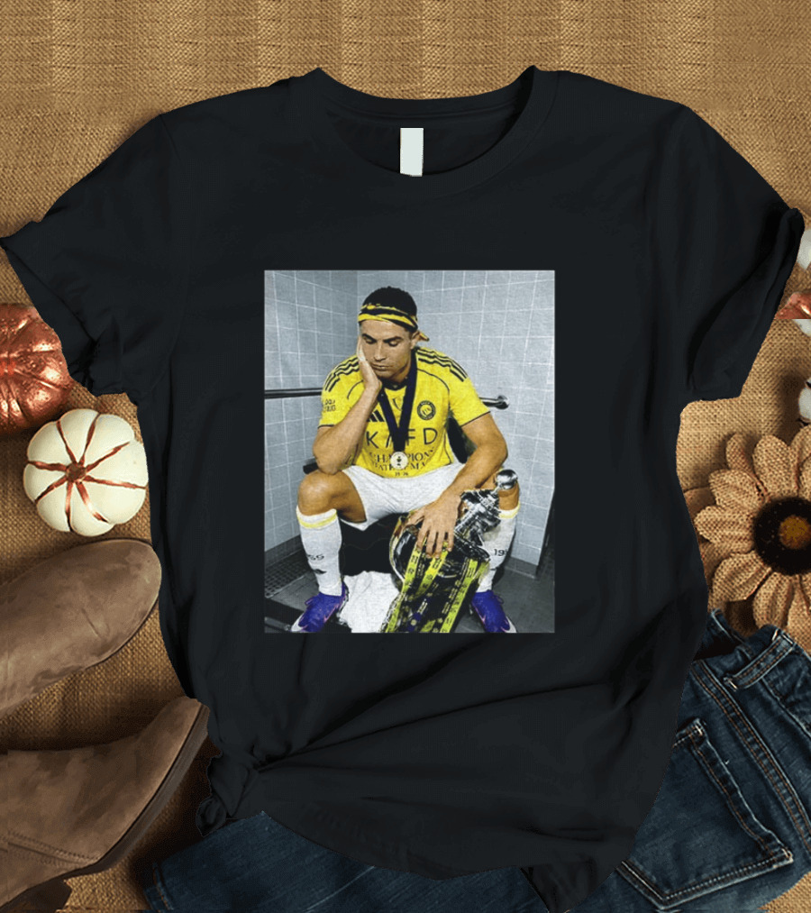 Cristiano Ronaldo Al Nassr FC Saudi Pro League Champion KAFD Yellow Jersey T-Shirt