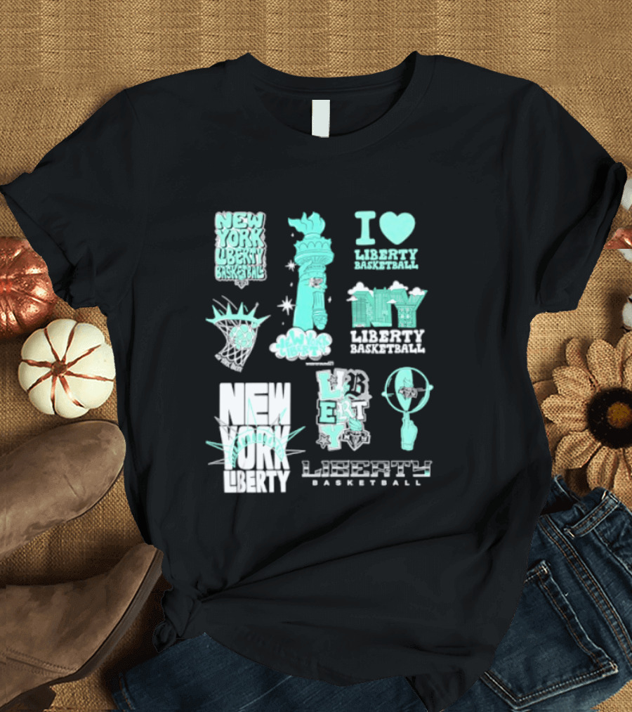 New York Liberty I Love Liberty Basketball Statue Of Liberty T-Shirt