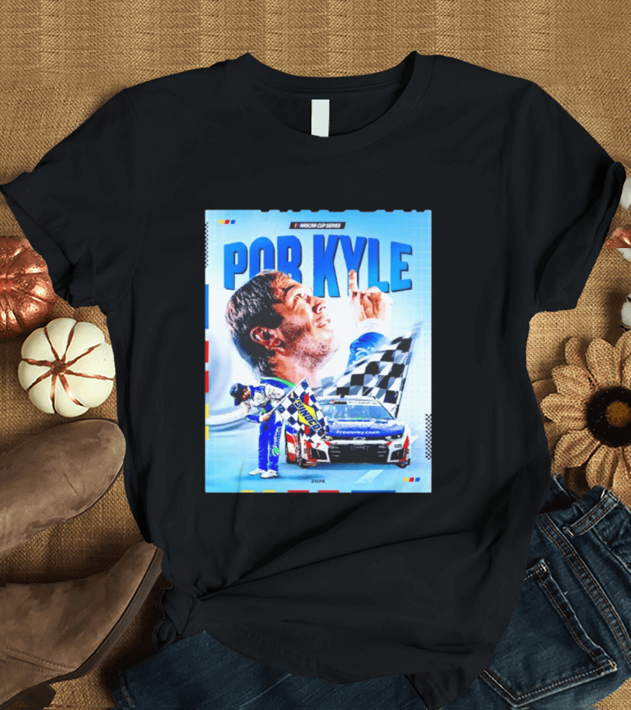 Nascar Cup Series Por Kyle 2026 Racing Celebration With Checkered Flag And Race Car T-Shirt