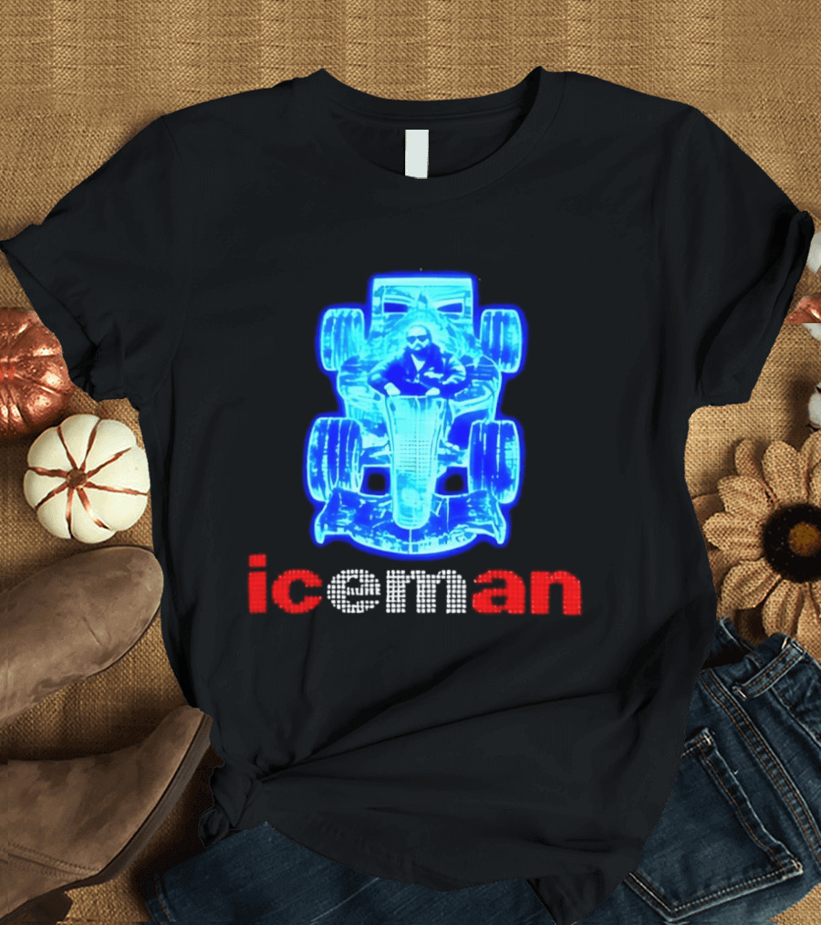 Iceman Kimi Räikkönen F1 Driver Holographic Car Racing Blue Red T-Shirt