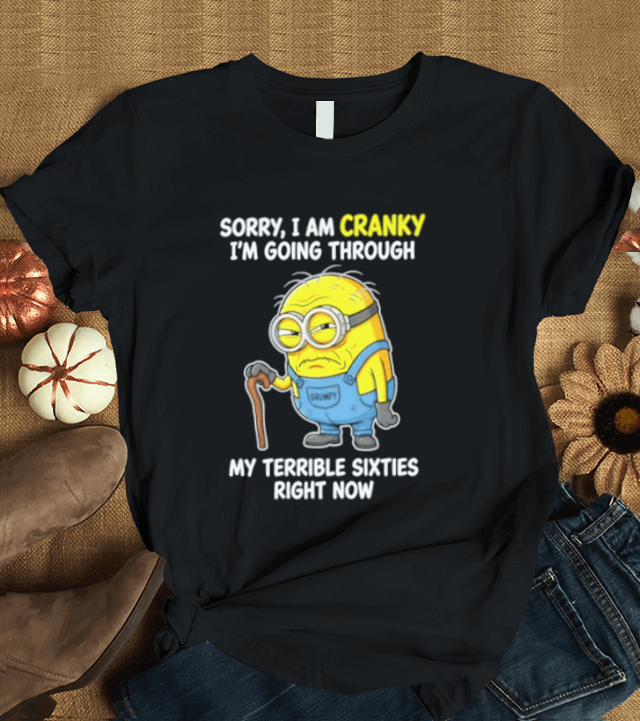 Minion Sorry I Am Cranky Going Through My Terrible Sixties Right Now T-Shirt