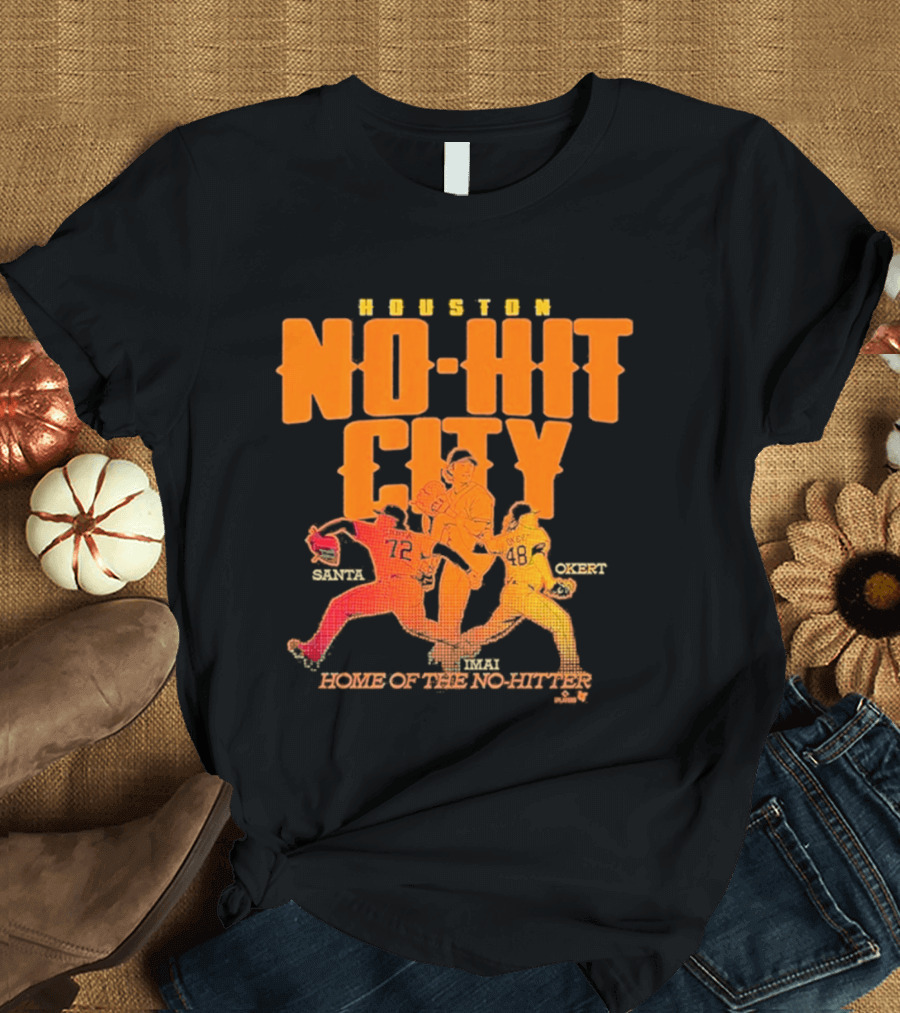 Houston No Hit City Home Of The No Hitter Tatsuya Imai Steven Okert Alimber Santa T-Shirt