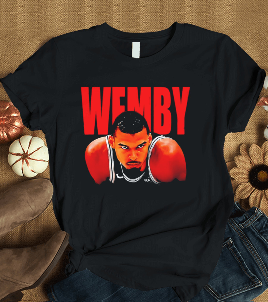 Wemby Victor Wembanyama San Antonio Spurs Bold Red Text Basketball T-Shirt