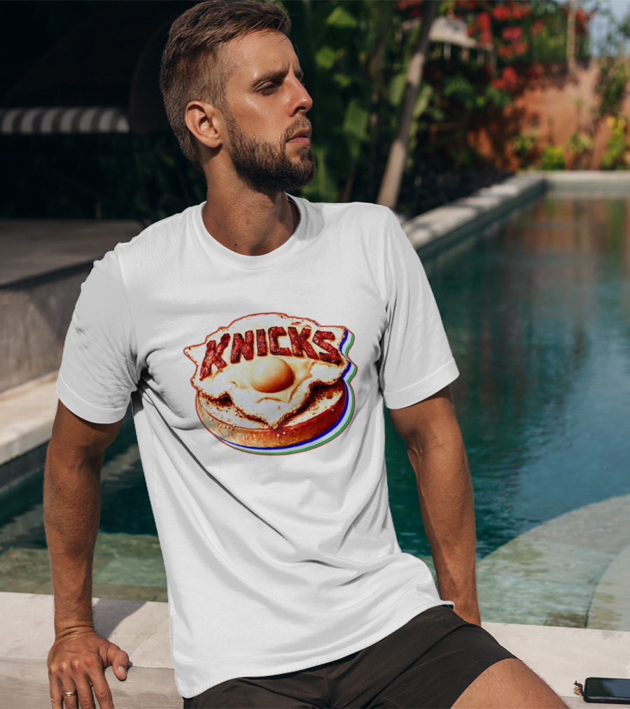New York Knicks Breakfast Bagel Egg Knicks T-Shirt