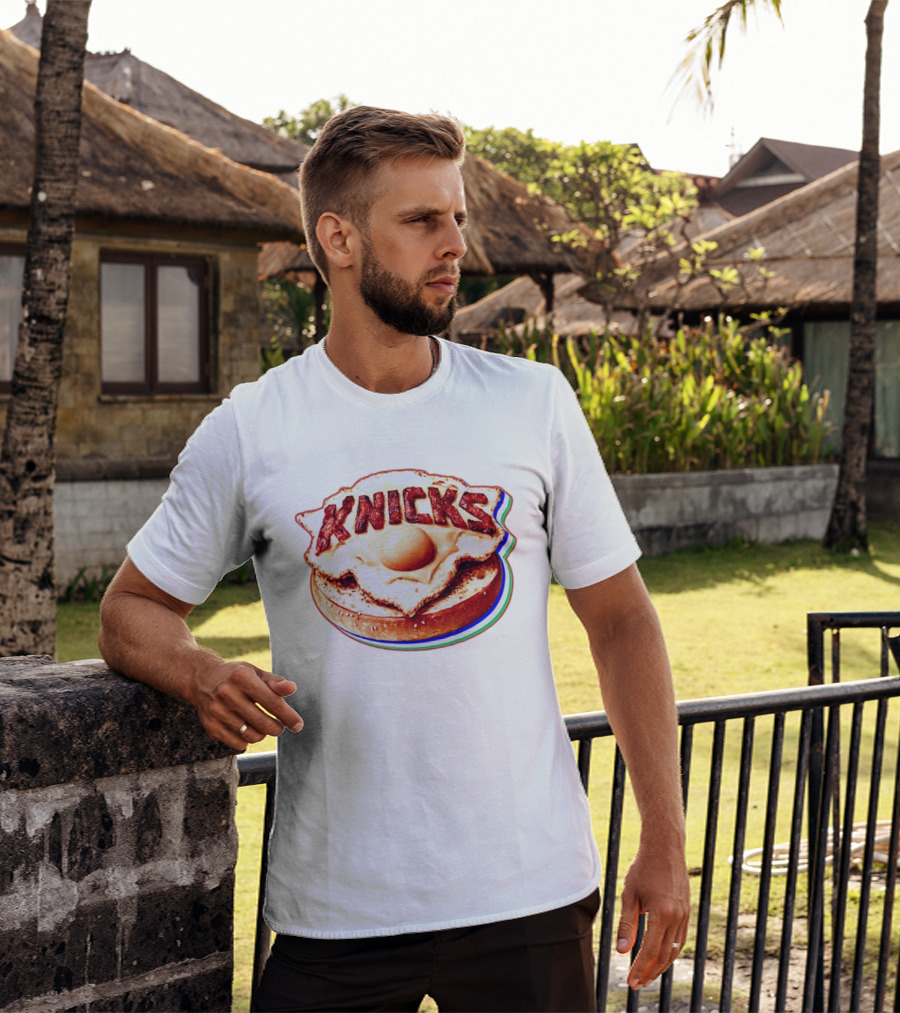 New York Knicks Breakfast Bagel Egg Knicks T-Shirt
