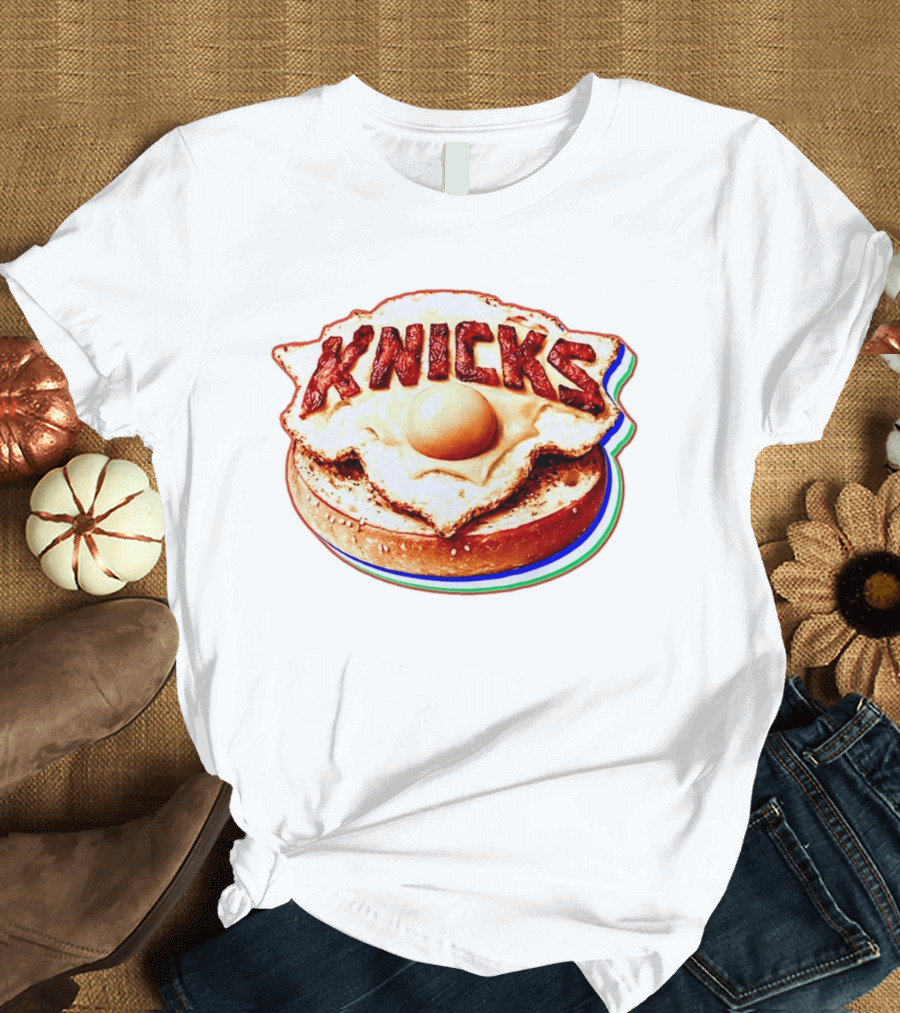 New York Knicks Breakfast Bagel Egg Knicks T-Shirt