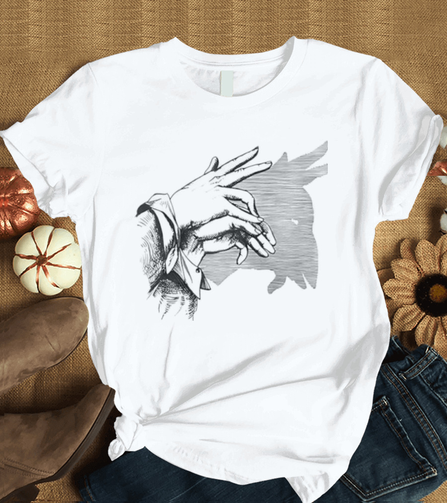 Goat Shadow Hand Puppet Optical Illusion T-Shirt