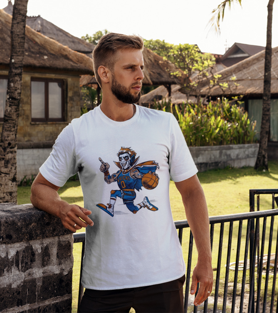 New York Knicks Dracula Vampire Basketball Comic T-Shirt
