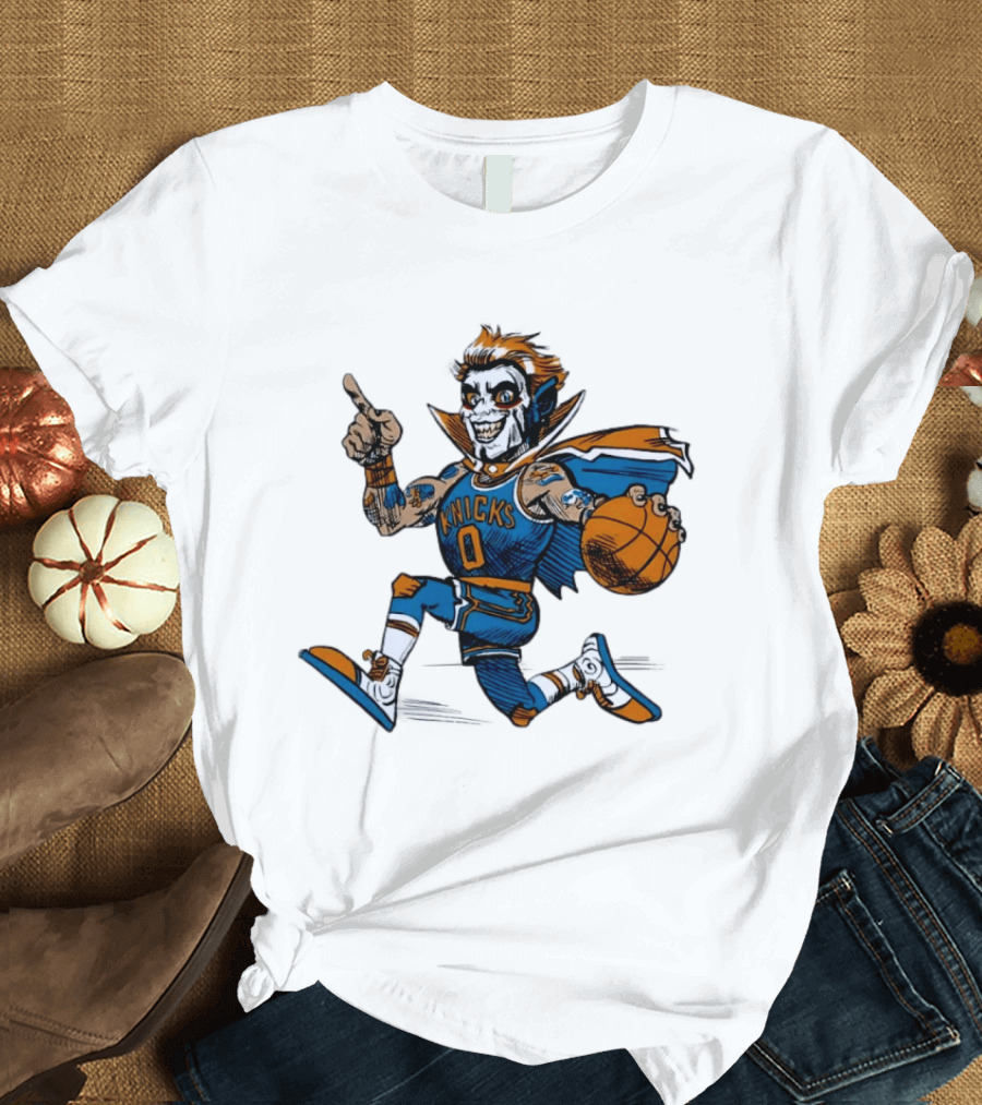 New York Knicks Dracula Vampire Basketball Comic T-Shirt