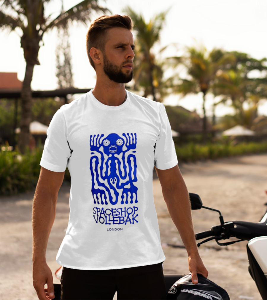 Spaceshop Vollebak London Psychedelic Blue Alien Figure T-Shirt