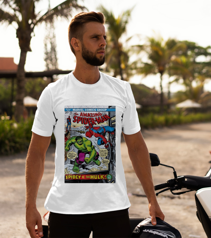 Marvel Comics Group The Amazing Spider Man 119 Spidey Vs The Hulk Comic Book Cover T-Shirt