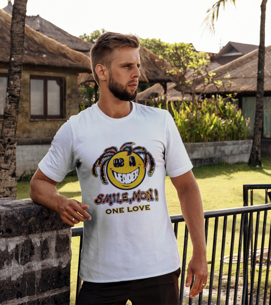 Be A Leader Smile Mon One Love Dreadlocks Emoji T-Shirt