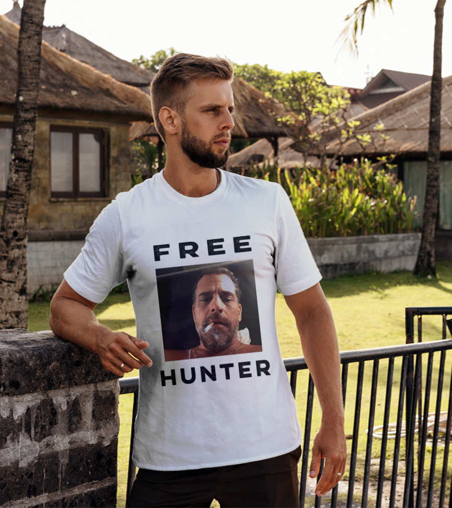 Hunter Biden Free Political Satire Shot Smoking T-Shirt