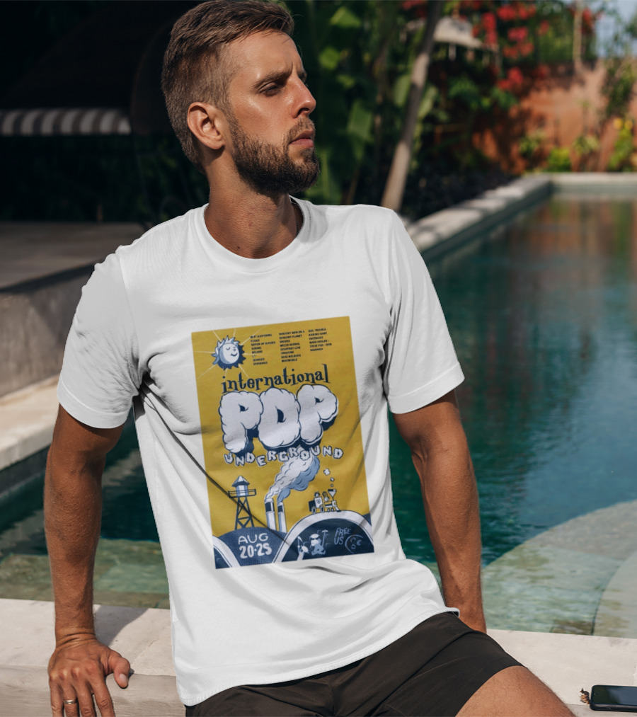 International Pop Underground Festival August 20 25 Beat Happening Fugazi Legend Of Yulesville Seaweed Спинанес Free Us T-Shirt