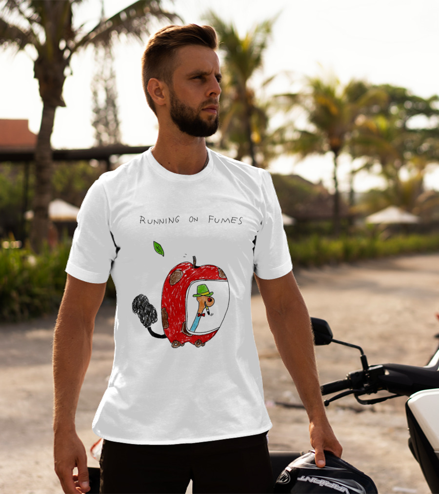 Running On Fumes Lowly Worm Apple Car T-Shirt