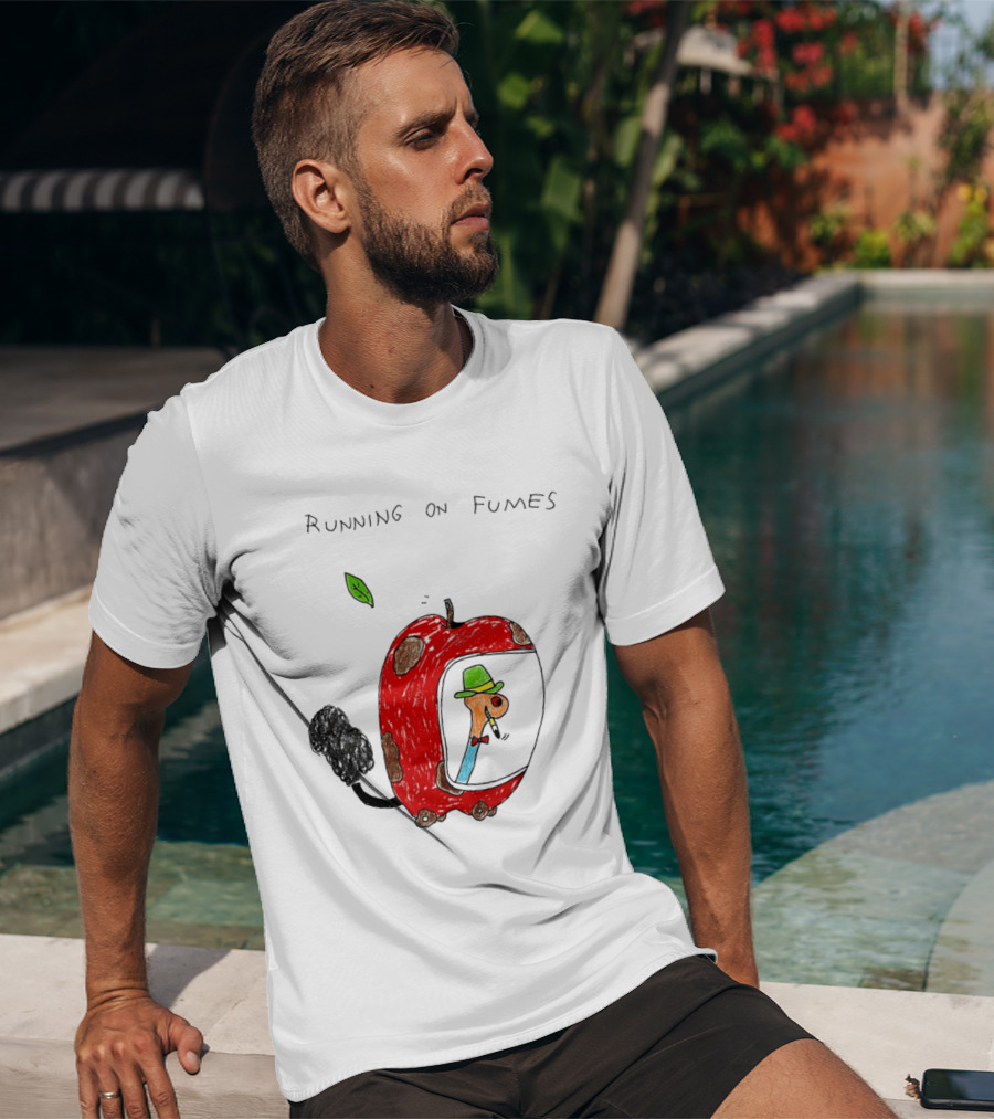 Running On Fumes Lowly Worm Apple Car T-Shirt