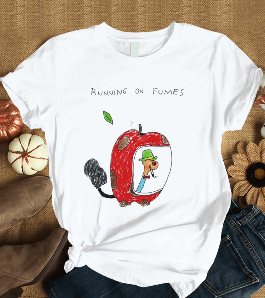 Running On Fumes Lowly Worm Apple Car T-Shirt
