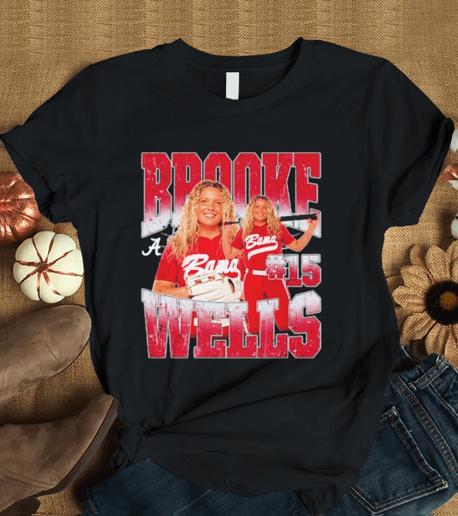 Brooke Wells Bama Softball #15 Player Collage Alabama T-Shirt
