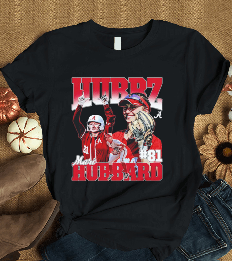 Mari Hubbard Alabama Softball Hubz #81 NCAA Player Collage T-Shirt