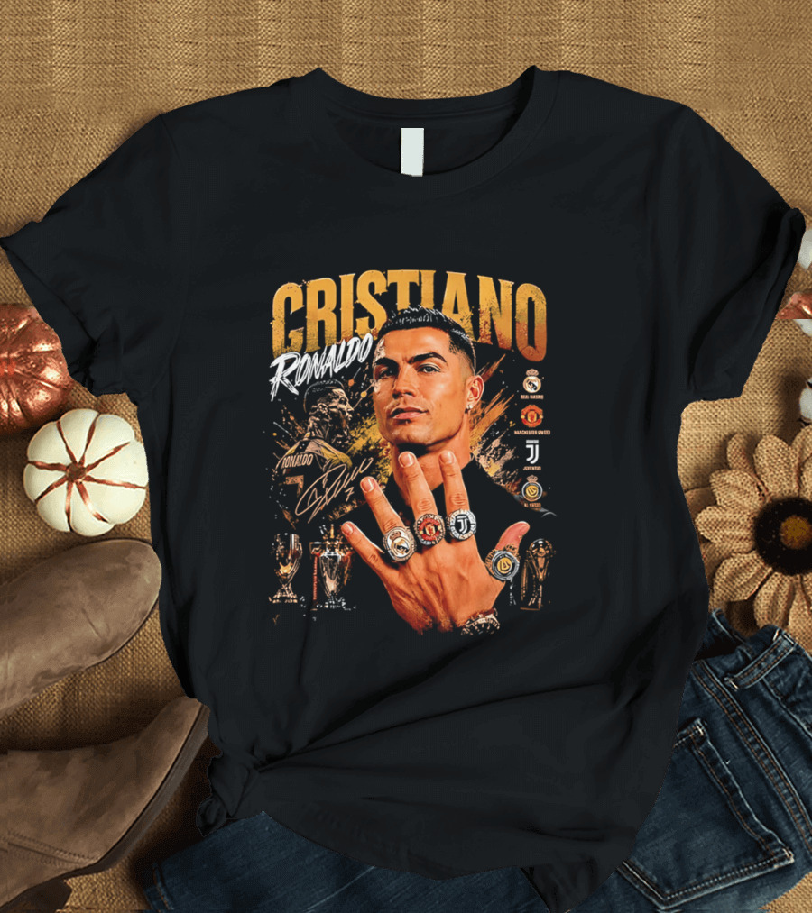 Cristiano Ronaldo Rings Collection Manchester Juventus Real Madrid Arsenal T-Shirt