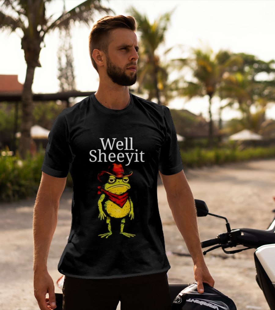 Well Sheeyit Frog Cowboy Hat And Bandana T-Shirt