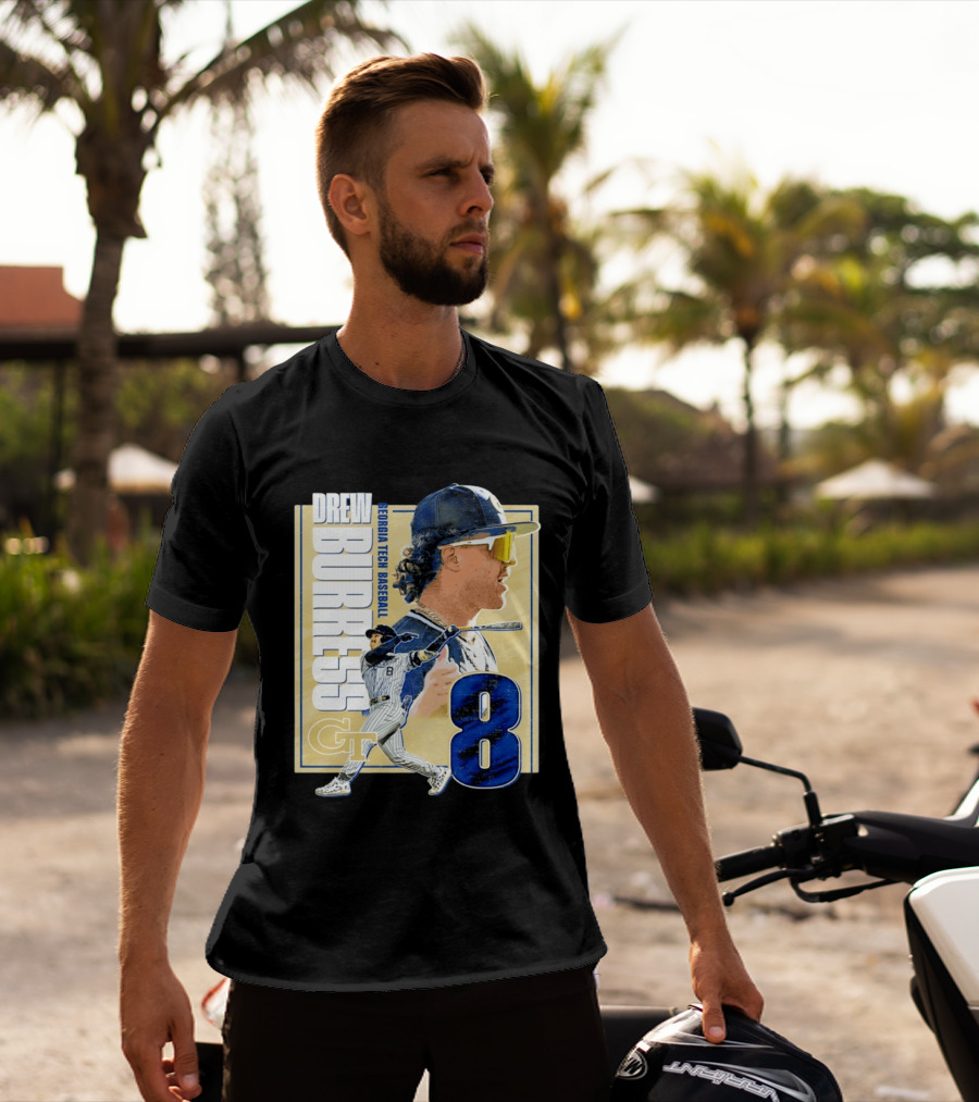 Drew Burress Georgia Tech Baseball Athlete Number 8 T-Shirt