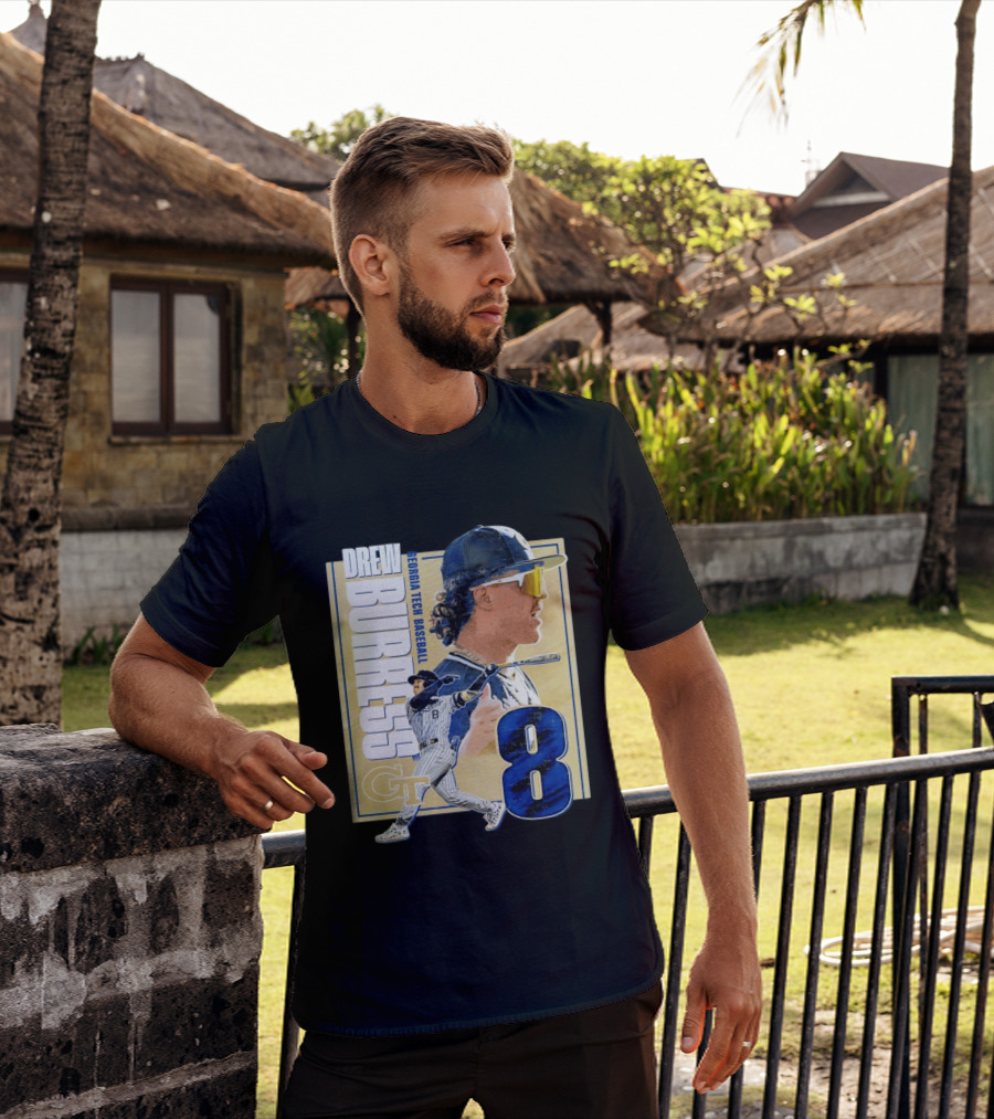 Drew Burress Georgia Tech Baseball Athlete Number 8 T-Shirt