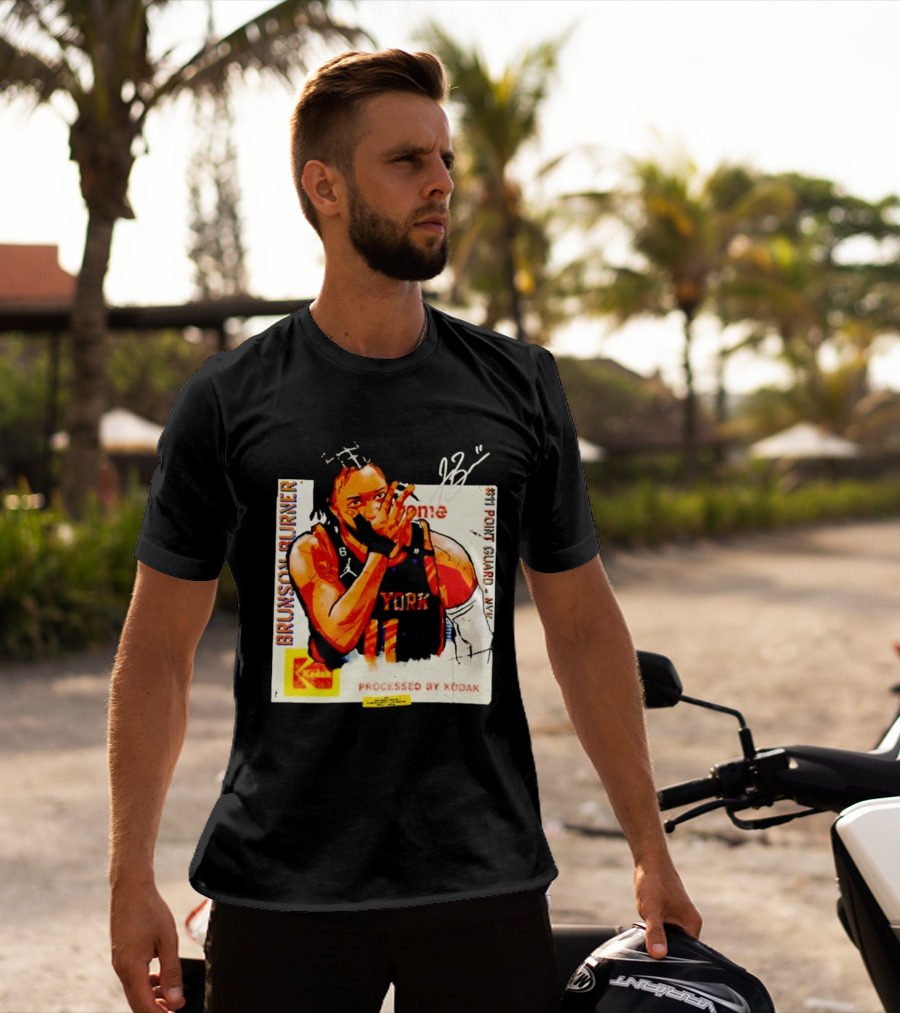 New York Knicks Jalen Brunson Burner #11 Point Guard Processed By Kodak T-Shirt